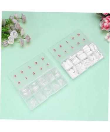 Ipetboom 2 Box Artificial Nails Short Fake Finger Nails Tip Press on Fake Nails Nail Accessories Nail Salon Accessories Nail Tech Accessories Acrylic Nails Full Cover French White - Buy Online on GoSupps.com