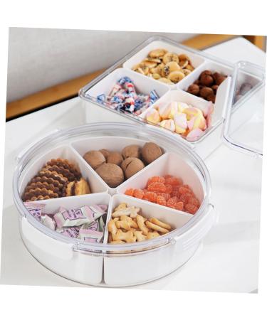 PRETYZOOM Dried Fruit Plate Lunchbox Plastic Fruit Bowl Dry Fruit Tray Candy Tray Convenient Plastic Plate 26X7.5CM White - Buy Online on GoSupps.com