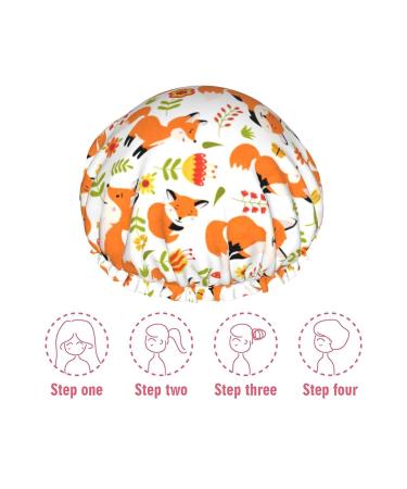 Fox Reusable Waterproof Shower Caps for Women - Double Protection PEVA Lining Hair Cap - Elastic Color 4 - Buy Online on GoSupps.com