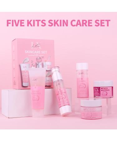 Daily Acne Essentials Kit - 5 Step Facial Skincare Set with Cleanser Face Scrub Clay Mask Toner & Acne Serum Complete Acne Skin Care Kit Wash Away Impurities To Reveal Glowing Skin 5 PCS 5.0 - Buy Online on GoSupps.com