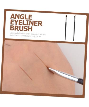 WOONEKY 2pcs Eyebrow Brush Portable Eyeliner Brush Eye Shadow Brush Eyeliner Makeup Brush Makeup Tool Metal - Buy Online on GoSupps.com