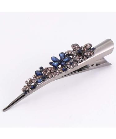 FRCOLOR 1Pc large rhinestone alligator clips clip big hairpin Fashion France metal clip flower clips money clip non-slip curlers french decor wallet crystal hair accessories Dark Blue - Buy Online on GoSupps.com