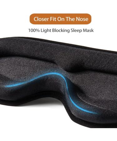 Sireck 3D Sleep Mask - 100% Light Blocking Eye Mask for Men & Women - Includes Travel Pouch - Buy Online on GoSupps.com