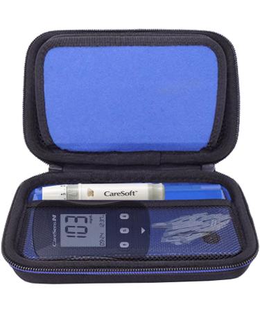 EVA Hard Diabetic Supplies Travel Case - Blue Organizer for Testing Kit, Glucose Meter, Insulin Syringes & More - Buy Online on GoSupps.com