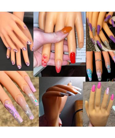 Fushen Acrylic Nail Practice Hand - Nude | Mannequin Hand for Nail Tech Training & Manicure Practice - Buy Online on GoSupps.com