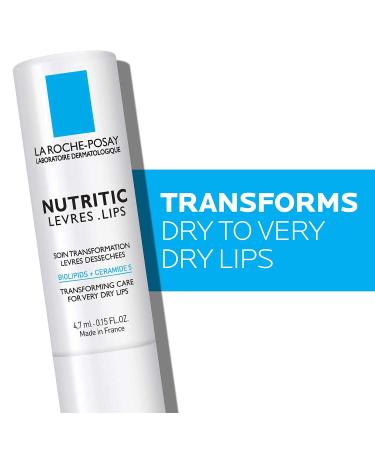La Roche-Posay Nutritic Lip Balm - Shea Butter & Ceramides, 0.15 Fl Oz | Soothes & Repairs Chapped Lips - Buy Online on GoSupps.com