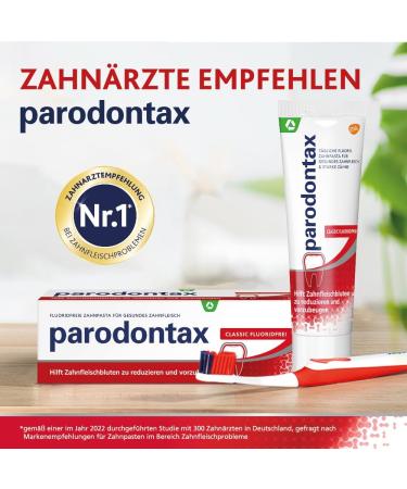 Parodontax Classic Fluoride-Free Toothpaste - 4 Pack (75ml each) | Reduces Gum Bleeding & Promotes Oral Health - Buy Online on GoSupps.com