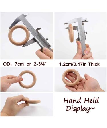 Unfinished Wood Rings 2-3/4 Baby Wood Teether Bracelet Bulk Organic Beech DIY Hanger 0.47 Thick 20PCS 2-3/4 20Pack - Buy Online on GoSupps.com