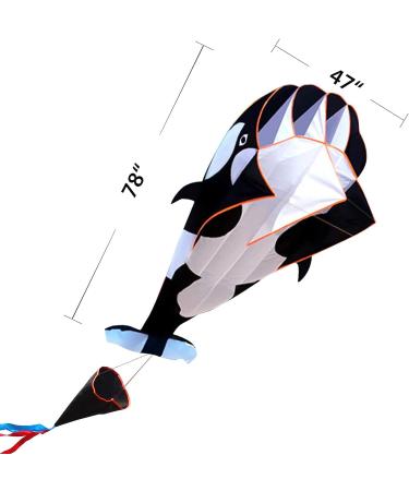 Hengda KITE-3D: Giant Black Dolphin Orcas Whale Breeze Kite for Kids & Adults - Buy Online on GoSupps.com