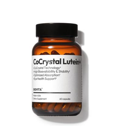 BIGVITA CoCrystal Lutein + | 3-in-1 Eye Support, Fast-Absorbing Lutein, Zeaxanthin & Astaxanthin | Blue Light Defense, Visual Clarity & Eye Fatigue Relief | High Bioavailability Vitamins | 60 Capsules
