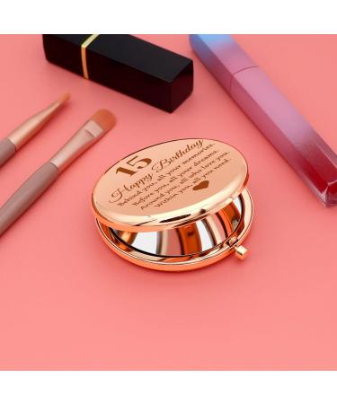 2 Pack Compact Mirror Set - 15th Birthday Gifts for Girls - Inspirational Makeup Mirror for Daughter, Sister, Niece, Cousin, BFF - Buy Online on GoSupps.com
