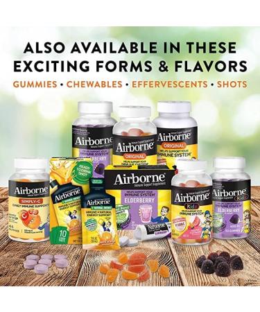 Airborne Vitamin C 1000mg (per Serving) - Citrus Chewable Tablets (64ct/Box) Gluten-Free Immune Support Supplement Vitamins A C E ZINC Selenium Echinacea Ginger Antioxidants (2-Pack) - Buy Online on GoSupps.com
