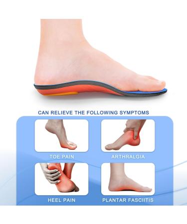 High Arch Support Insoles for Men & Women | Plantar Fasciitis Relief | Anti-Odor Orthotic Insoles for Arch Pain | Size M 8.5-10.5 Men / 9.5-11.5 Women - Buy Online on GoSupps.com