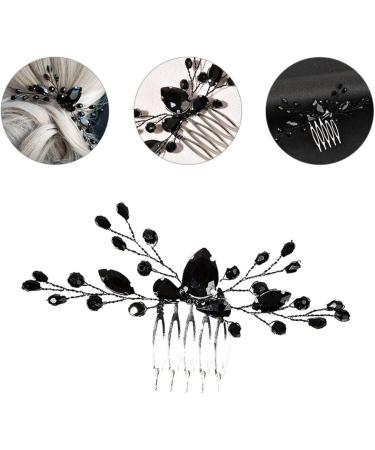 MAGICLULU Black Crystal Hair Accessories Bridesmaid Hair Accessories Bridal Headwear Women Insert Comb Elegant Bride Headdress Inserted Hair Comb Bride Hair Accessories Crystals Hair Comb - Buy Online on GoSupps.com