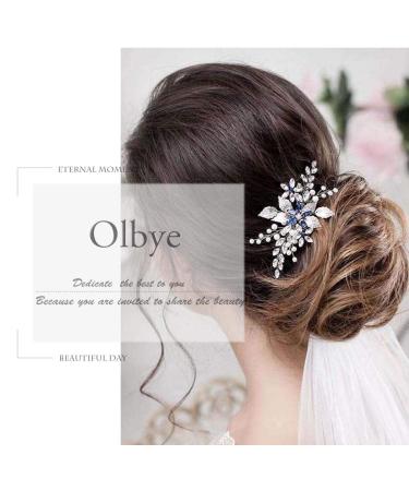 Olbye Blue Rhinestone Wedding Hair Comb - Bridal Hair Accessory for Bride & Bridesmaids - Buy Online on GoSupps.com
