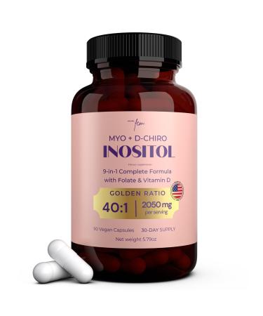 QSTA Myo-Inositol & D-Chiro Inositol Supplement for Women 2050mg (40:1 Ratio) 9-in-1 Hormonal Balance & Metabolic Support with Folate, Vitamin B6, B12, D3, Zinc & Chromium. 90 Myo Inositol Capsules