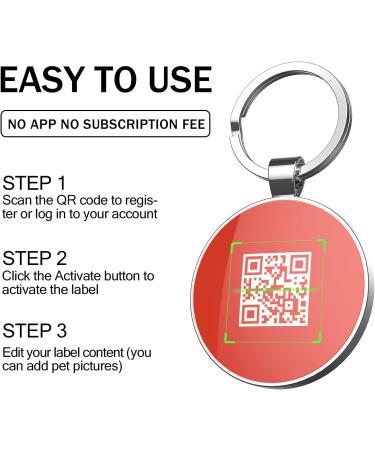 DISONTAG QR Code Dog ID Tag - Personalized Social Profile Free Online Pet Management Modifiable Privacy Controls Round A4 Size - Buy Online on GoSupps.com