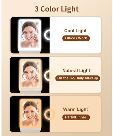 Jack & Rose Travel Mirror - Lighted Makeup Mirror with Magnification | Portable LED Vanity Mirror - Buy Online on GoSupps.com