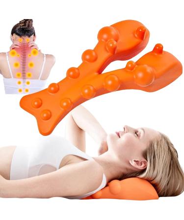Triggerpunkt Massage device shoulder relaxer with massage point neck pain Massage device for neck and shoulder relaxation-upper back massage point trigger point presser orange color
