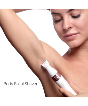 5 in 1 Electric Bikini Trimmer for Women - Rechargeable & Cordless Shaver for Women - Facial Hair Removal & Cleansing Brush - Wet & Dry Use - Buy Online on GoSupps.com