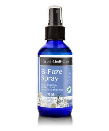 Organic B-Eaze (Relax) Chest Spray by Herbal-Medi-Care (4 Fl Oz Glass Bottle) - No Toxic Synthetic Chemicals