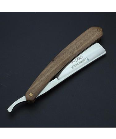 Men's Shaving Brush Razor with Box | Classic Wood Handle Barber Razor (Brown) - Premium Quality for Smooth Shaves - Buy Online on GoSupps.com