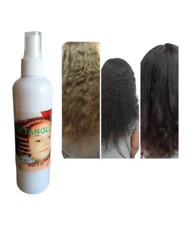 Organic Hair Solution-KIDS Rice Water Hair Growth Spray- Detangler forThickening & Moisturizing with Aloe Vera Tea Tree Argan. Leave in Mist Sulfate/Paraben Free- For All Hair Types (8 oz)