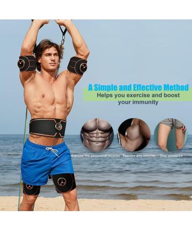 Zhailyn EMS Abdominal Muscle Stimulator - Portable Home Fitness Trainer | 8 Modes 19 Gears USB Rechargeable - Buy Online on GoSupps.com