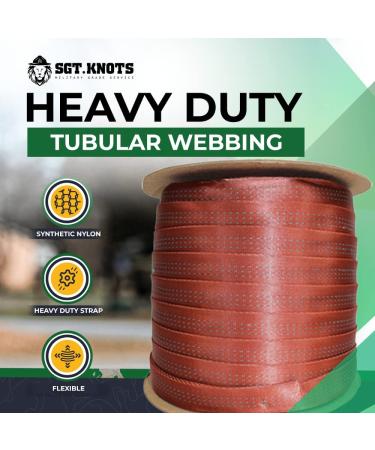 BlueWater 1 Tubular Climbing Webbing - Orange Nylon - Heavy Duty Strap for Climbing Gear - 1 x 5 Yards - Buy Online on GoSupps.com