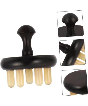 Beavorty 3 STK Massage Gua Sha Brush Set - Handheld Sandalwood Massage Comb for Back Care - Purple & Black 6x6cm - Buy Online on GoSupps.com