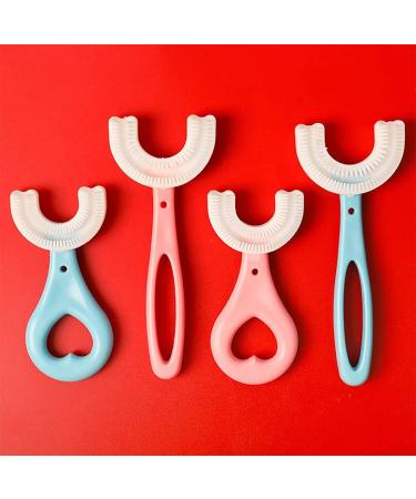 Pritbon 4Pcs Children's U-Shape Toothbrush for 360 Cleansing | Heart/Oval Design | Kids 0-12 Years - Buy Online on GoSupps.com