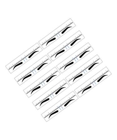 Hemoton 10pcs Tools Eyebrow Ruler Eyebrow Shaping Stencil Transparent Ruler Shape Mold Make up Guide Ruler