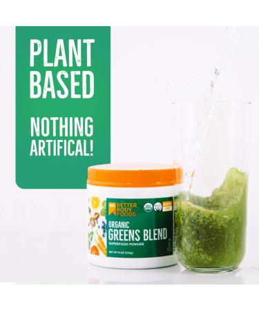 BetterBody Foods Organic Greens Blend (8 oz) - Superfood Powder for Nutrition & Smoothie Boosting - Buy Online on GoSupps.com