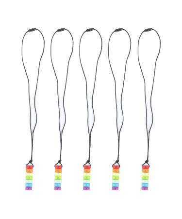 Baby Teether Necklace - 5 Colorful Low Temp Resistant Silicone Pendants for Boys (Green) - Buy Online on GoSupps.com