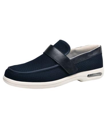 SDEQA Men's Wide Width Shoes Adjustable Diabetic Shoes for Edema Plantar Fasciitis Bunions Arthritis Swollen Feet Walking Shoes Breathable Lightweight Non Slip 13 D