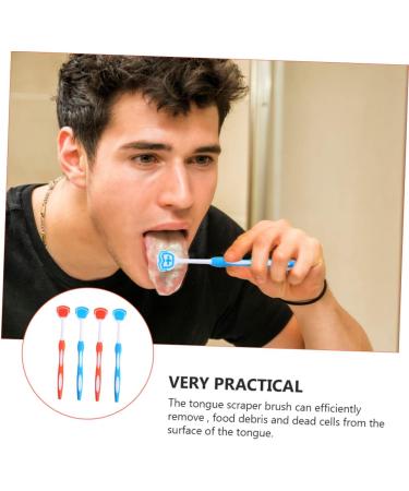 Mobestech Reusable Tongue Cleaning Brush Set - 4 Silicone Scrapers for Oral Care - 19.5x3x0.6cm - Dental Hygiene Essentials - Buy Online on GoSupps.com
