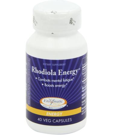 Rhodiola Energy 205 mg - 40 Vegan Capsules | Enzymatic Therapy for Stress & Vitality - Buy Online on GoSupps.com
