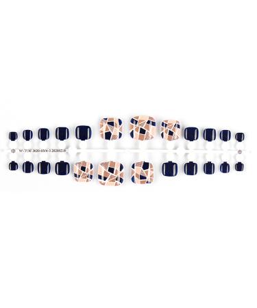 Foot False Nail Patch Artificial Manicure Fake Toe Nails Finished Applique Adhesion Nail Polish Strips for Ladies Women Girls Nail Decorations Swan-ca So Far