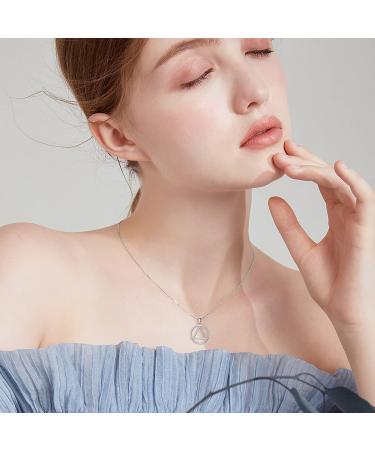 Sobriety Gift - 925 Sterling Silver AA Necklace | Alcoholics Anonymous Recovery Symbol | Meaningful Gifts for Men & Women - Buy Online on GoSupps.com