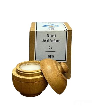 Natural Organic Oud Solid Wax Perfume | Natural Wax in Mini Wooden Box for Men and Women - 6 Gm (Pack of 1)