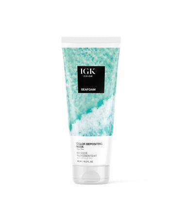IGK COLOR DEPOSITING MASK | Conditioning + Hydrate + Shine | Vegan + Cruelty Free | Seafoam (Pale Teal)