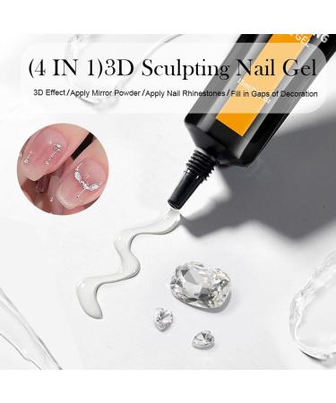 Dubbulon 3D Nail Gel No-Wipe 3D Beauty Care Products | 15ml Clear Sculpting Nail Gel - For Salon Home Party Photoshoot Wedding Travel Beginners Professionals - Buy Online on GoSupps.com