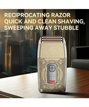 Buy Men's High Power Retro Metal Shaver - Professional Duplex Shaving with LCD Smart Screen & USB Charging - International Shipping Available - Buy Online on GoSupps.com