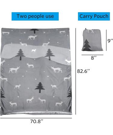 Lightweight Portable Sleep Sack | Elk Pattern | 70.8 x 82.6 Inch | Camping Sheet for Adults | Indoor/Outdoor | Hostels, Picnics, Traveling | Backpacking Essential - Buy Online on GoSupps.com