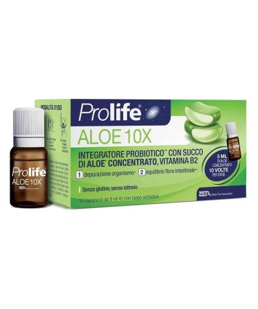 Zeta Farmaceutici Zeta Farmaceutici Prolife Aloe 10X Probiotic Supplement 10 Bottles of 10ml