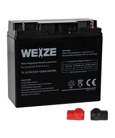 Weize 12V 18AH Battery Sealed Lead Acid Rechargeable SLA AGM Batteries Replaces UB12180 FM12180 6fm18 Universal