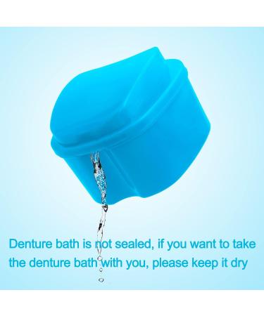 Denture Bath Case Orthodontic Dental Retainer Box Plastic False Teeth Bath Box Denture Cleanning Set Container Soaking Denture Bath for Storing Soaking Dentures Cleaning Box with Filter(Light Blue) - Buy Online on GoSupps.com