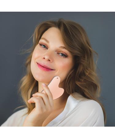 Stainless Steel Gua Sha Tool for Face & Body - Rose Gold Facial Massage Tool | Tighten Skin & Enhance Beauty | Includes Travel Pouch - Buy Online on GoSupps.com