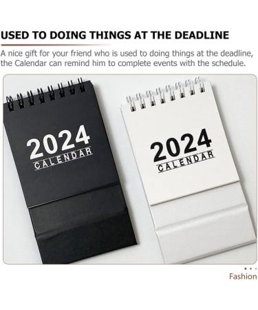 NUOBESTY Mini Desk Calendar 2024 Standing Calendar Small Desktop Calendar Twin-Wire Binding Calendar Daily Schedule Planner for Planning Organizing - Buy Online on GoSupps.com