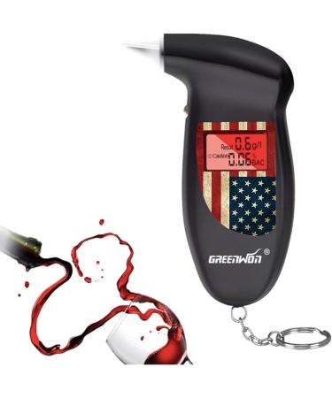 GREENWON Breathalyzer Keychain Digital Alcohol Tester - Portable Detector with LCD Display and Audible Alert for Personal Use - FL/Black - Buy Online on GoSupps.com